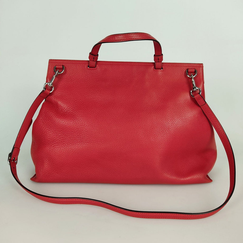 Gucci Gucci Bamboo Daily top handle bag in red leather - '10s