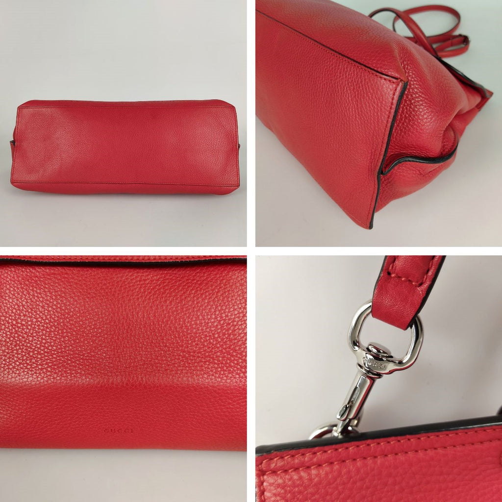 Gucci Gucci Bamboo Daily top handle bag in red leather - '10s
