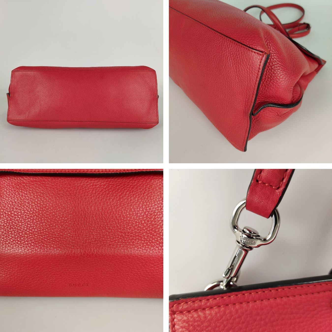 Gucci Gucci Bamboo Daily top handle bag in red leather - '10s