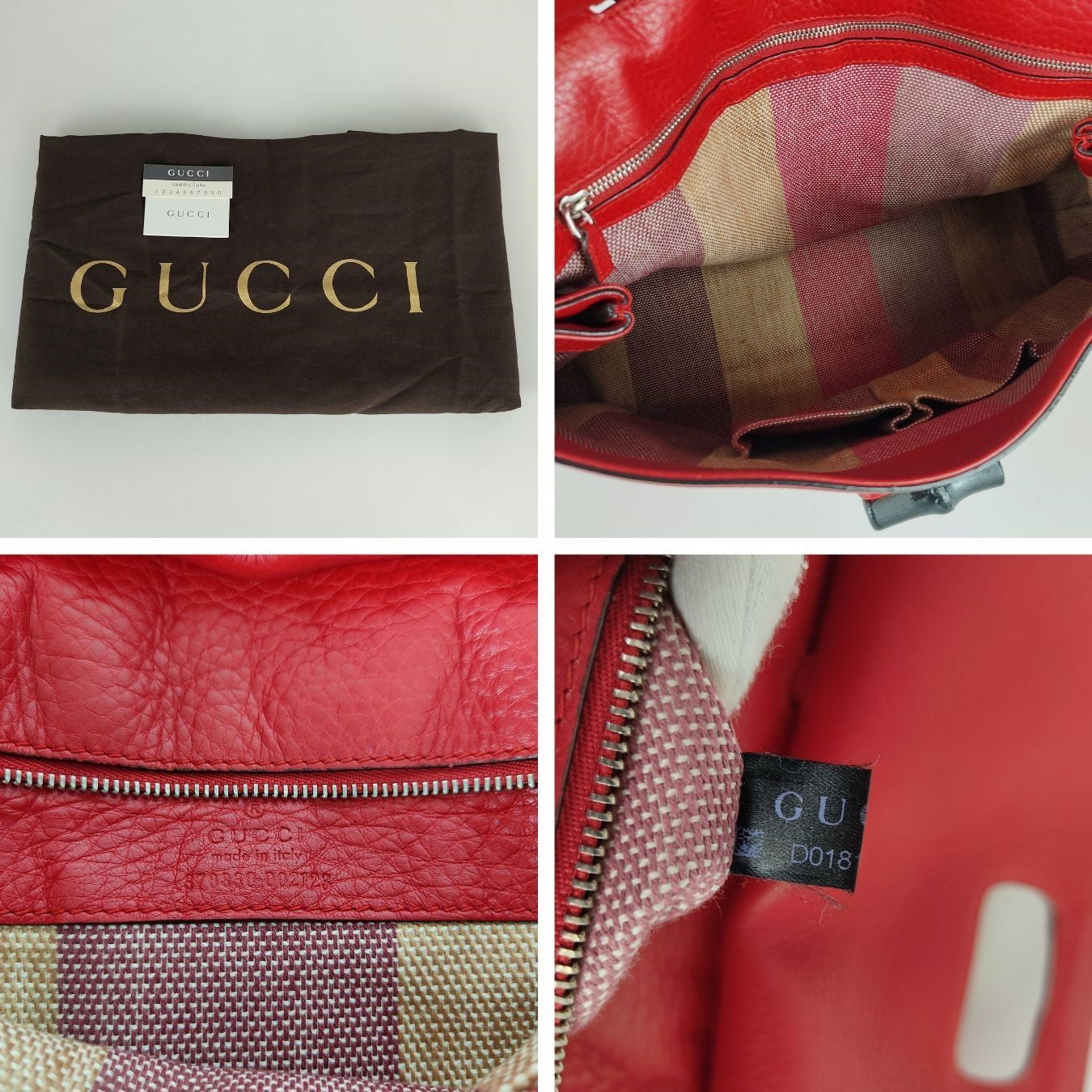 Gucci Gucci Bamboo Daily top handle bag in red leather - '10s