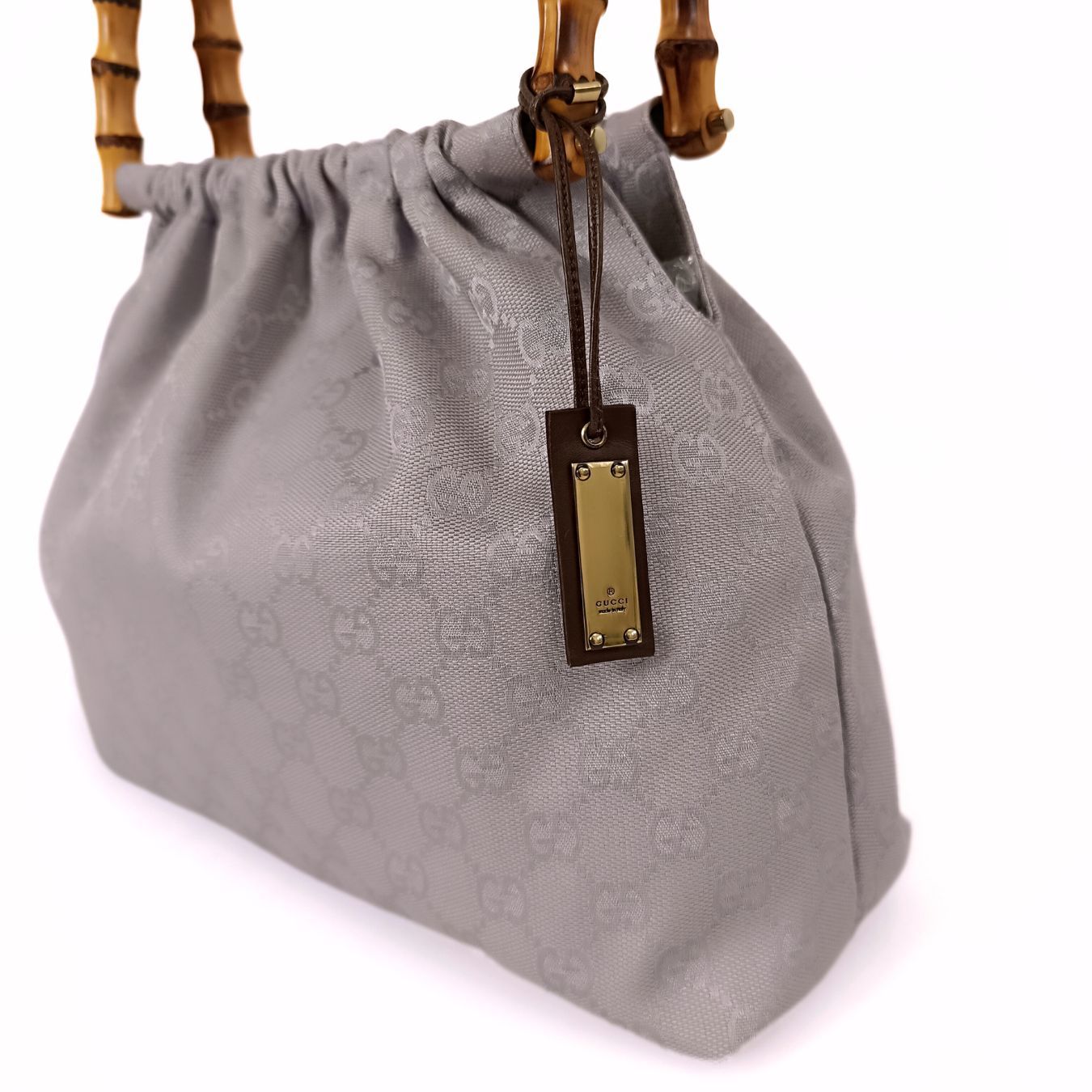 Gucci Gucci Bamboo GG handbag in lilac canvas - '10s