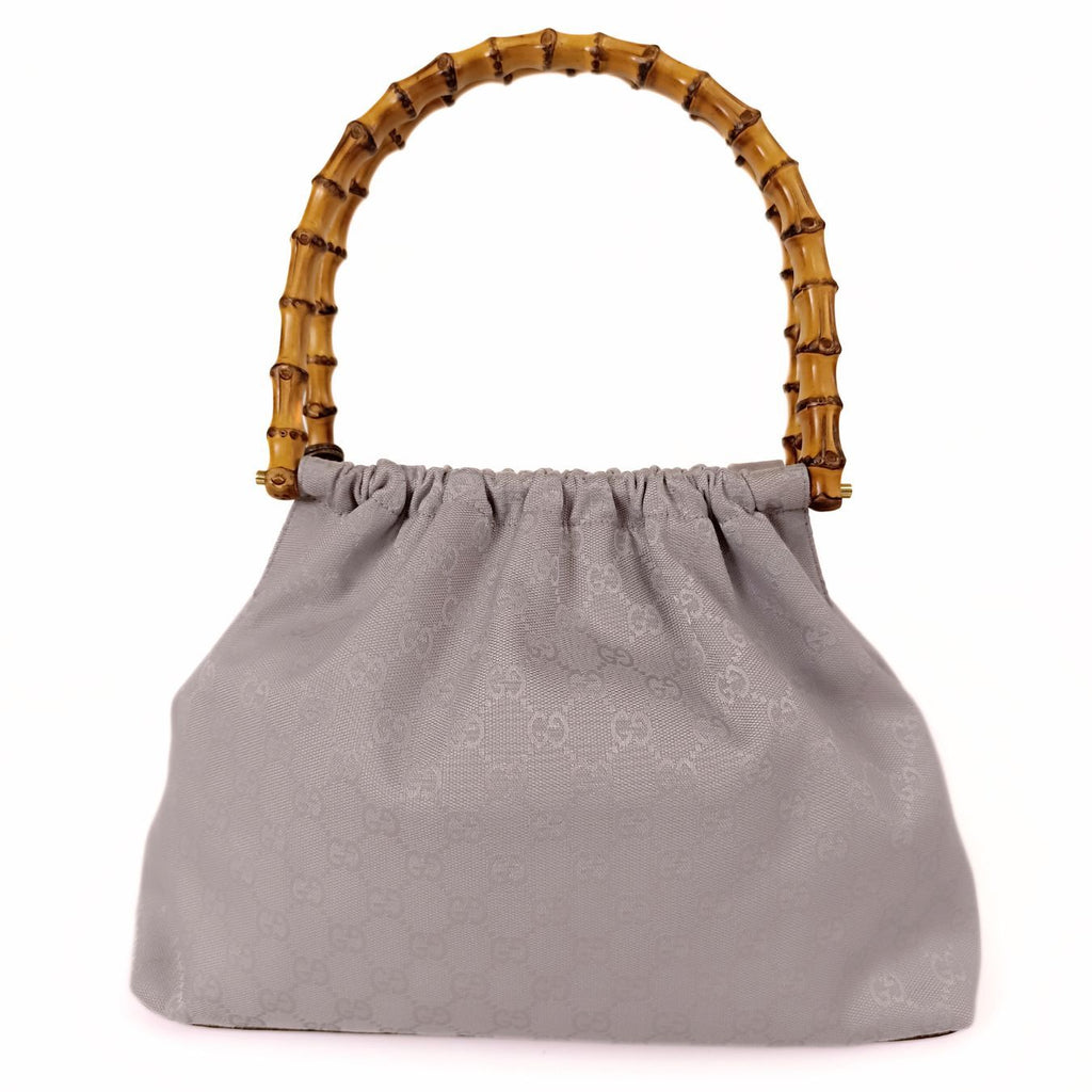 Gucci Gucci Bamboo GG handbag in lilac canvas - '10s