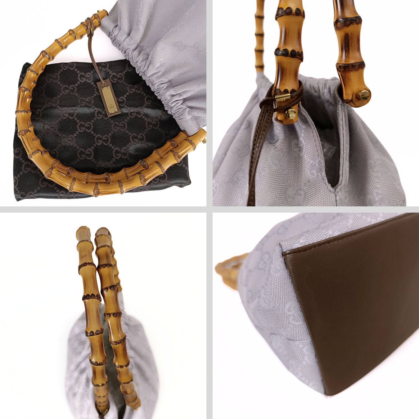 Gucci Gucci Bamboo GG handbag in lilac canvas - '10s