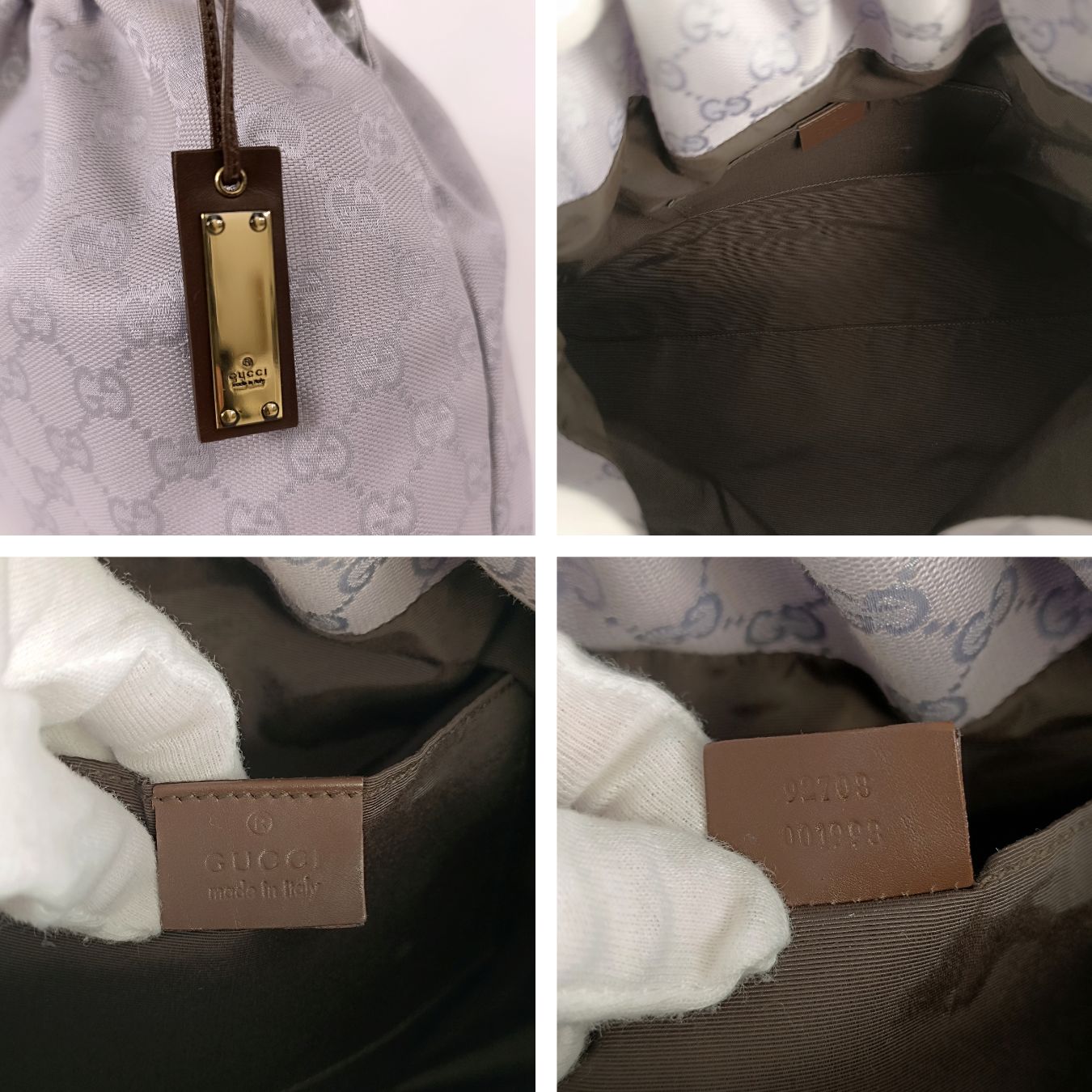Gucci Gucci Bamboo GG handbag in lilac canvas - '10s