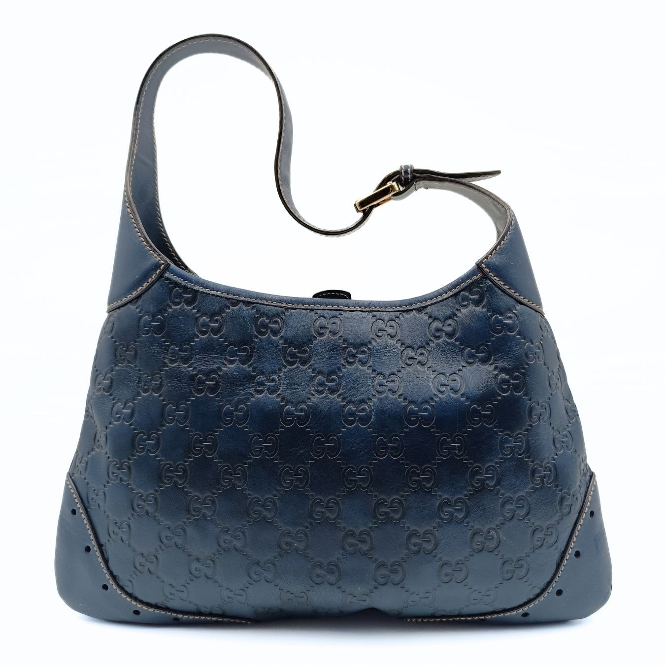 Gucci Gucci Guccissima shoulder bag in light blue leather - '10s