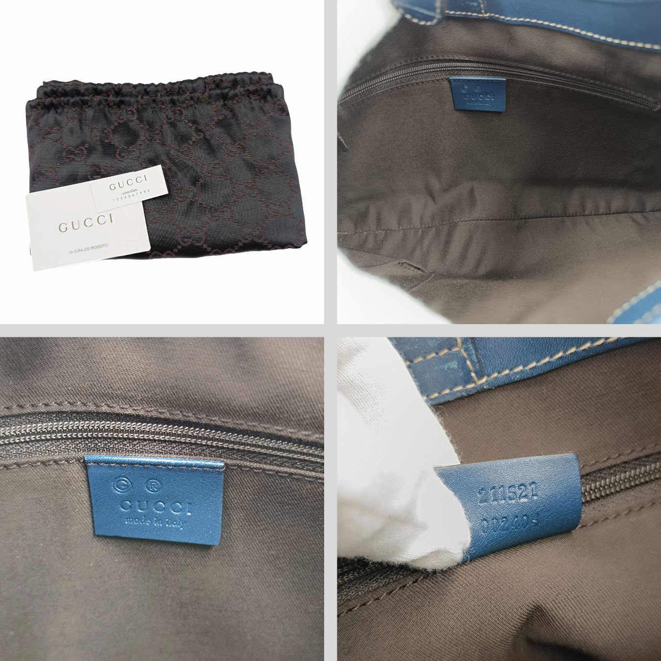 Gucci Gucci Guccissima shoulder bag in light blue leather - '10s