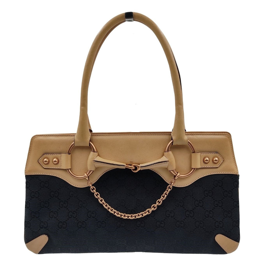 Gucci Gucci Horsebit Chain shoulder bag in canvas and leather - '10s