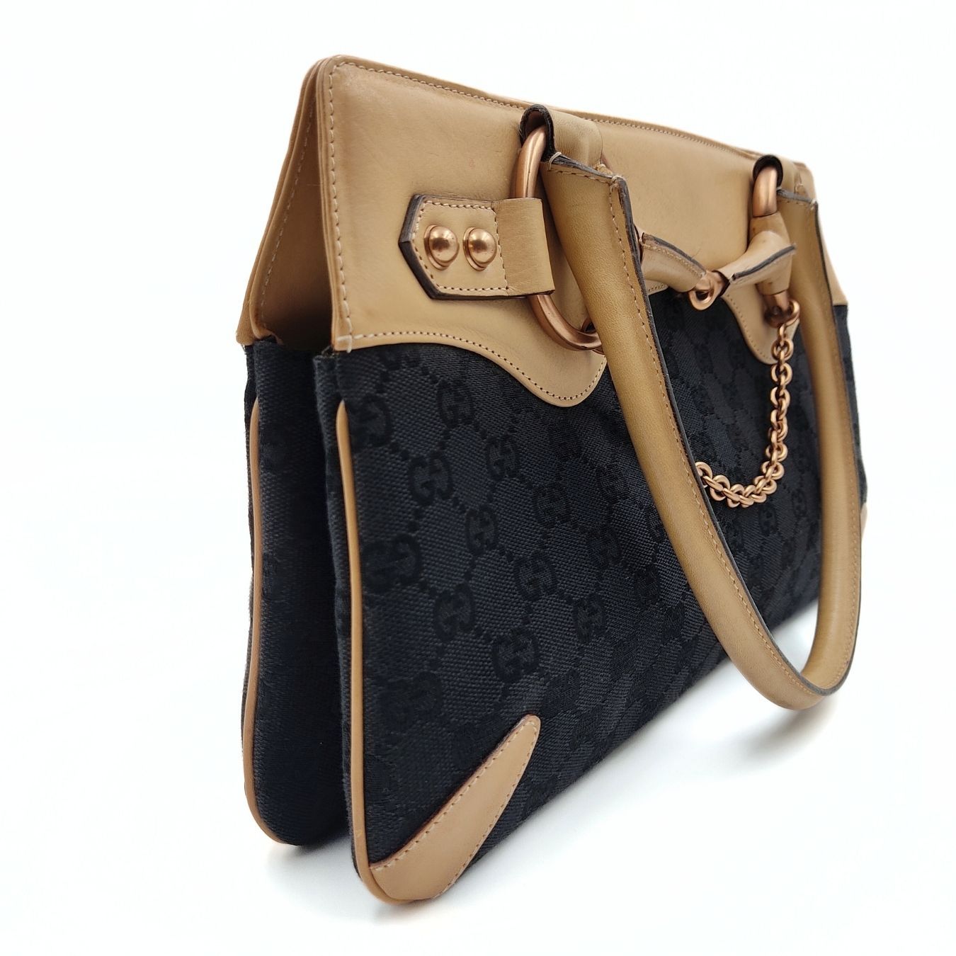 Gucci Gucci Horsebit Chain shoulder bag in canvas and leather - '10s