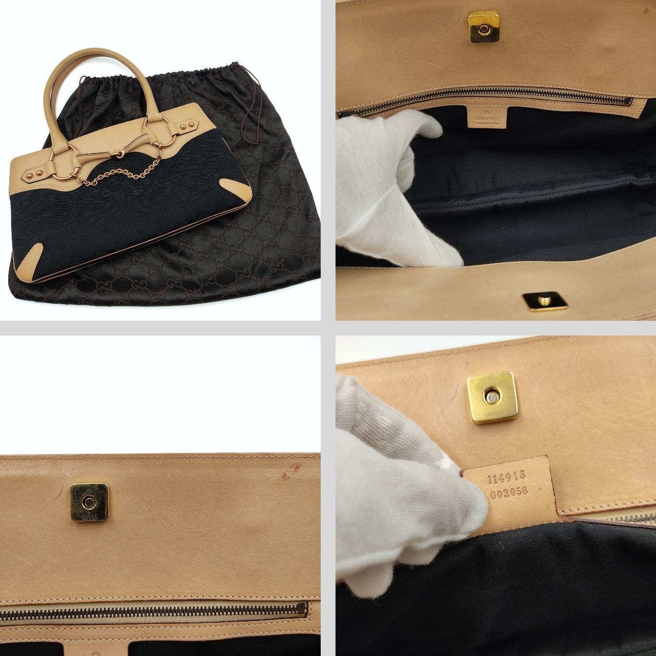 Gucci Gucci Horsebit Chain shoulder bag in canvas and leather - '10s