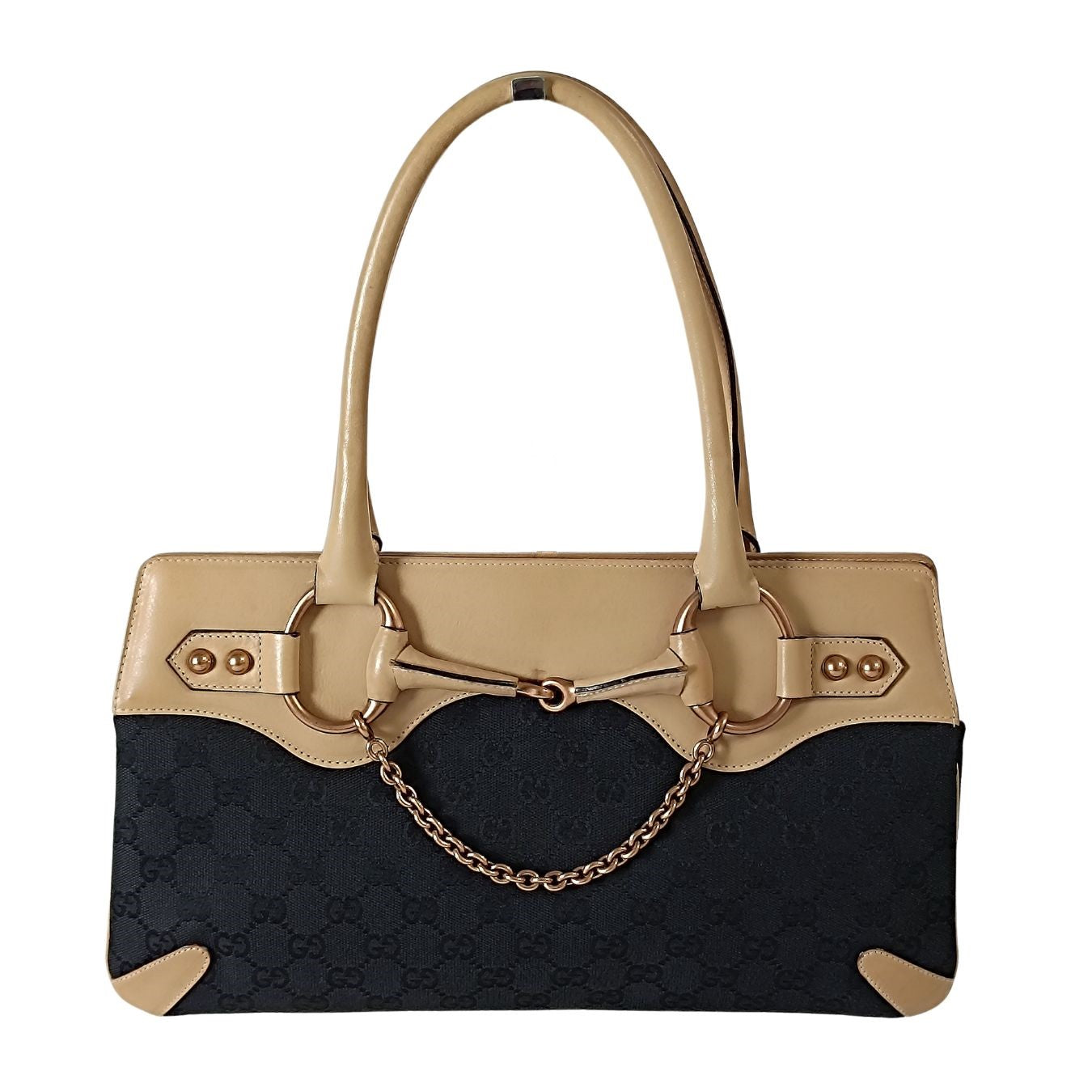 Gucci Gucci Horsebit Chain shoulder bag in canvas and leather - '10s