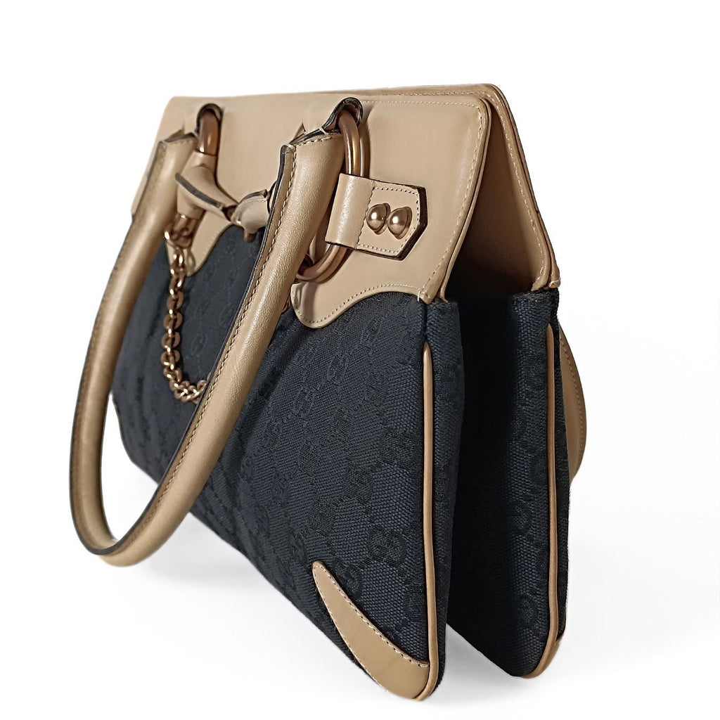 Gucci Gucci Horsebit Chain shoulder bag in canvas and leather - '10s