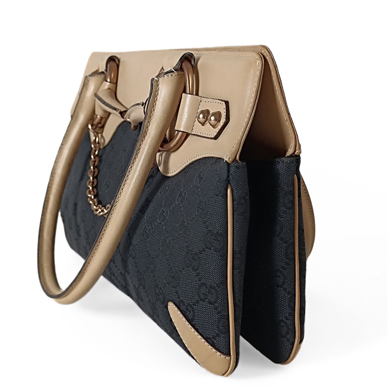 Gucci Gucci Horsebit Chain shoulder bag in canvas and leather - '10s