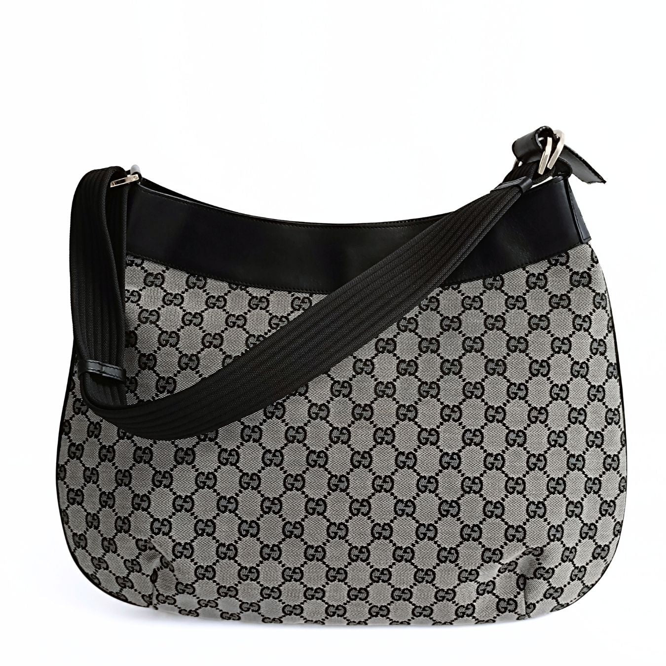 Gucci Gucci grey/black GG canvas shopper shoulder bag - '10s