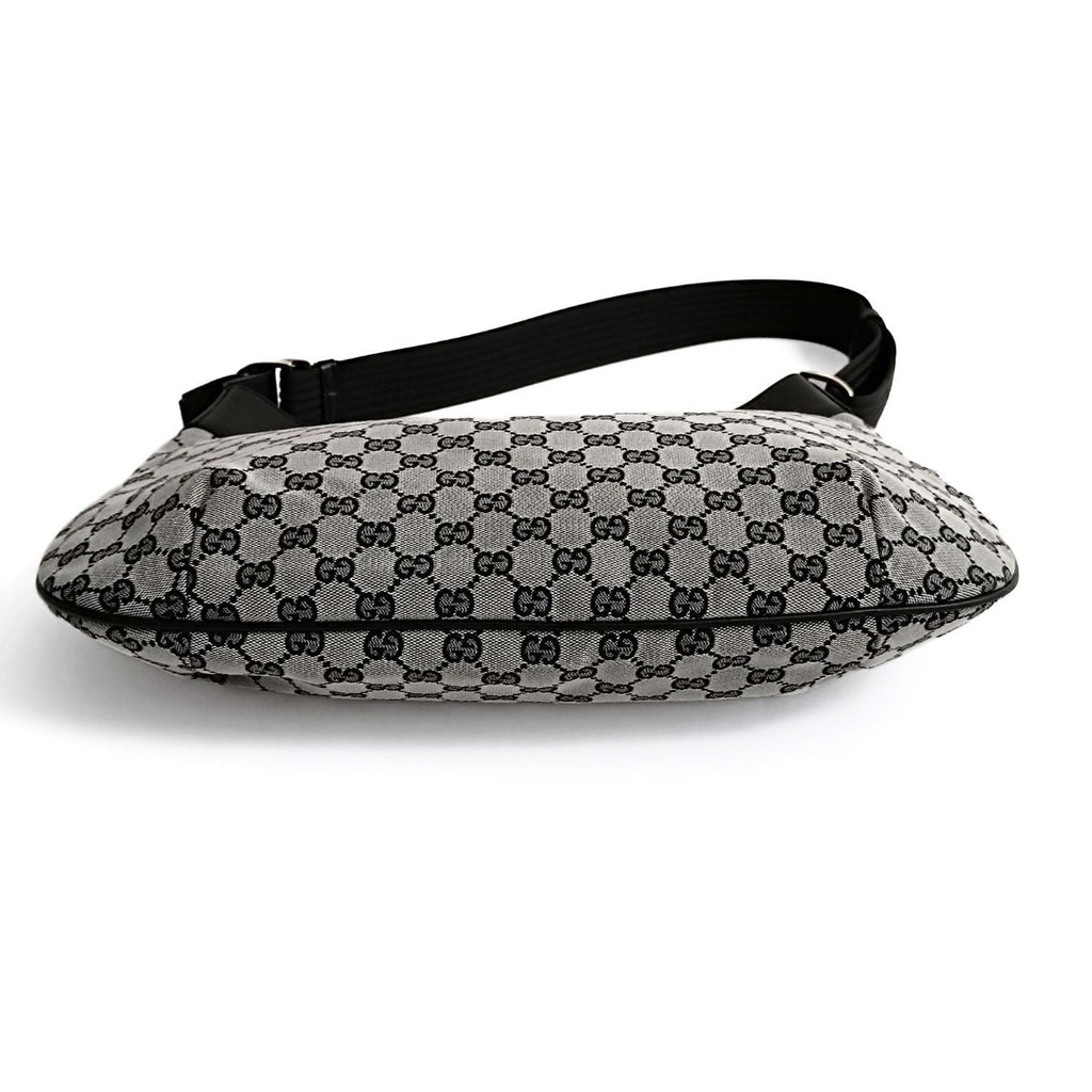 Gucci Gucci grey/black GG canvas shopper shoulder bag - '10s