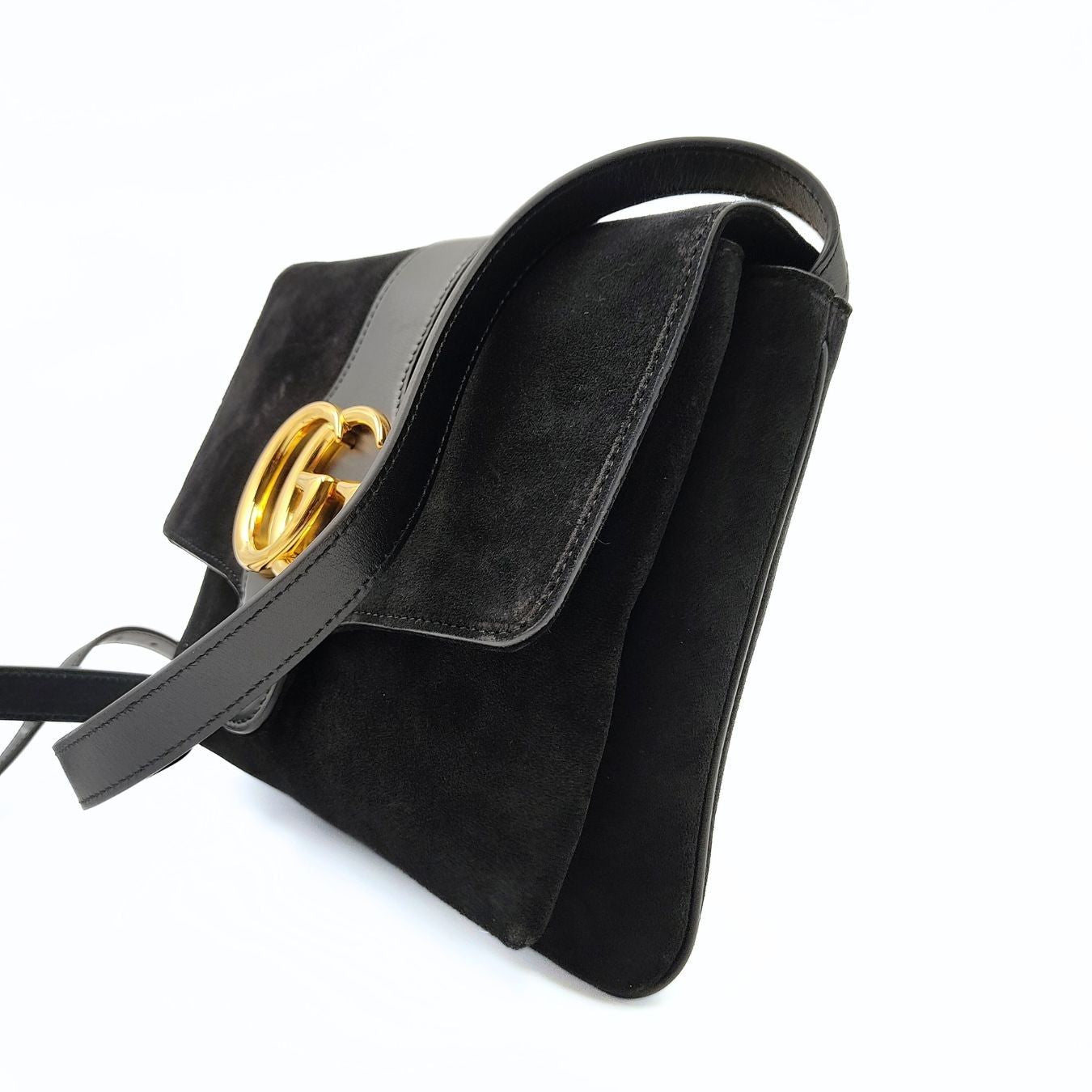Gucci Gucci Arli shoulder bag in black suede - '10s