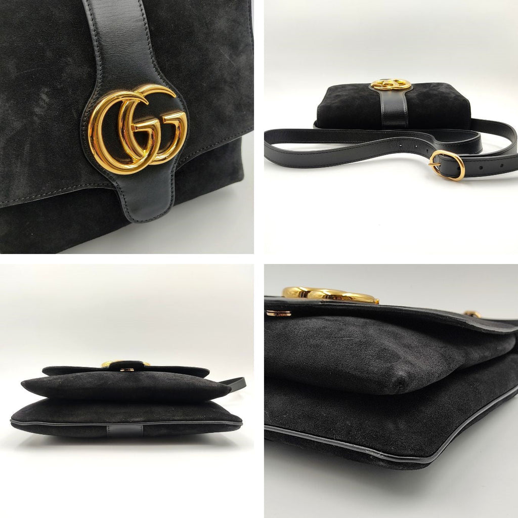 Gucci Gucci Arli shoulder bag in black suede - '10s