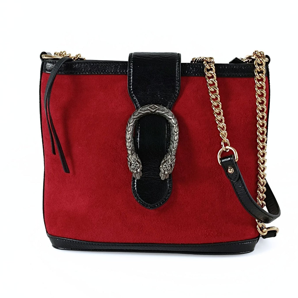 Gucci Gucci Dionysus Bucket shoulder bag in suede and patent leather - '10s