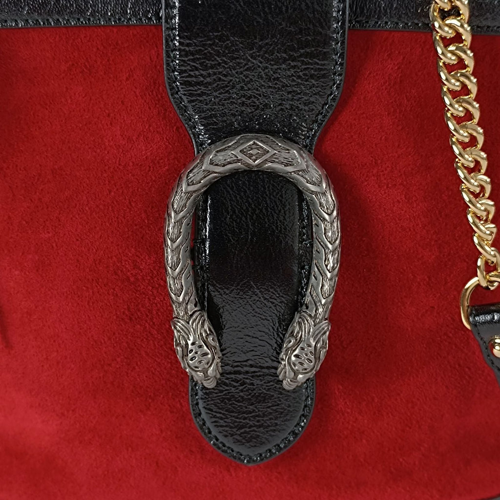 Gucci Gucci Dionysus Bucket shoulder bag in suede and patent leather - '10s