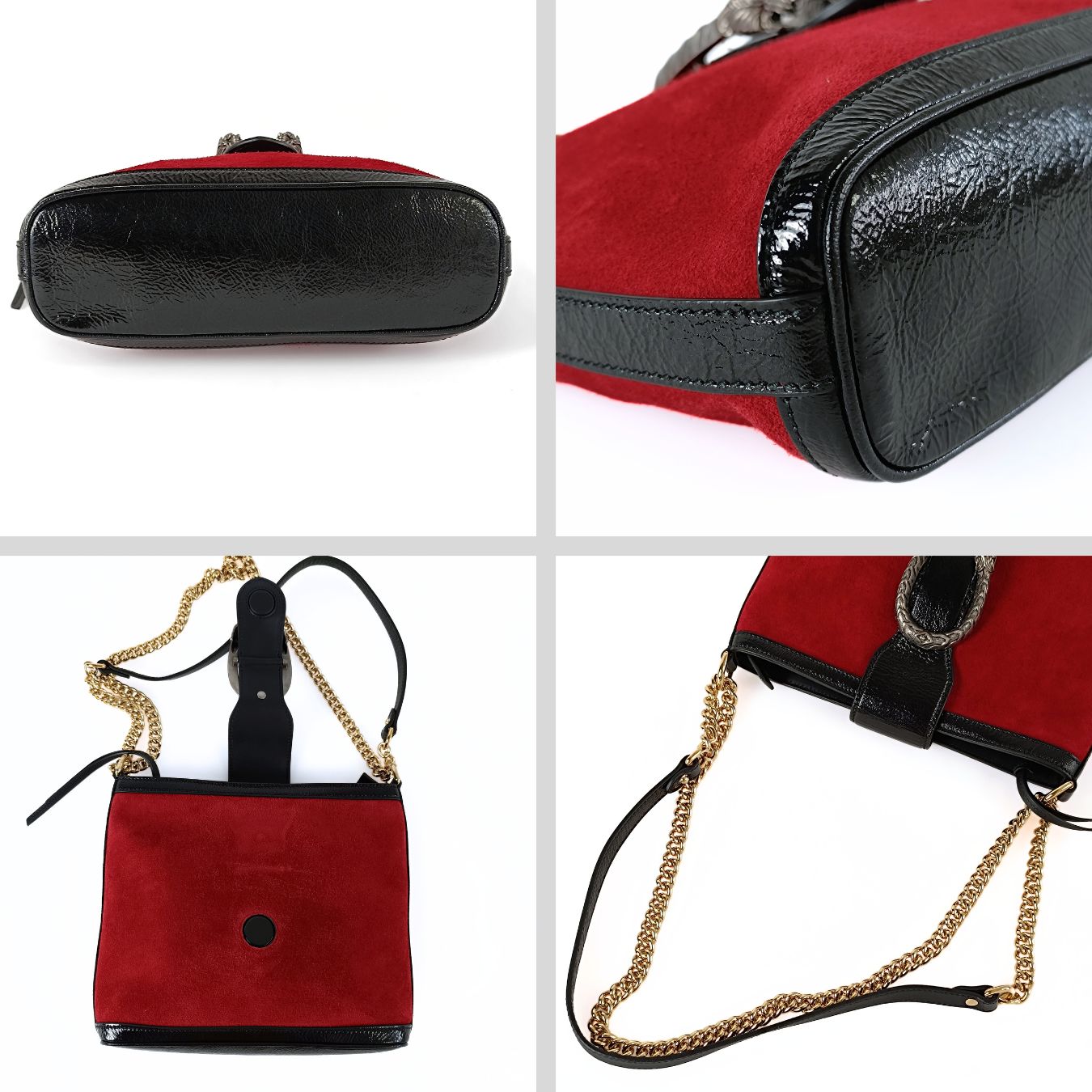 Gucci Gucci Dionysus Bucket shoulder bag in suede and patent leather - '10s