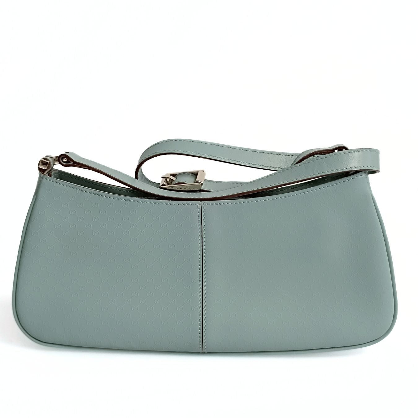 Gucci Gucci baguette shoulder bag in powder blue GG leather - '10s