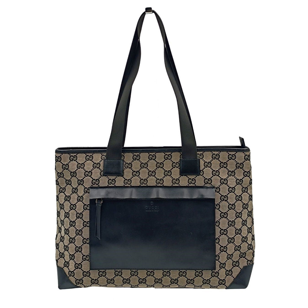Gucci Gucci GG shoulder shopper bag in canvas and leather - '10s