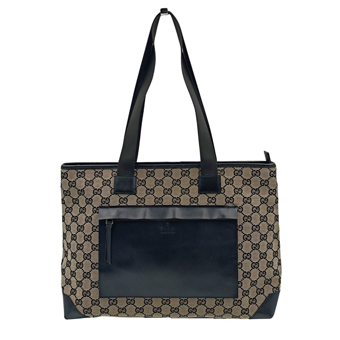 Gucci Gucci GG shoulder shopper bag in canvas and leather - '10s