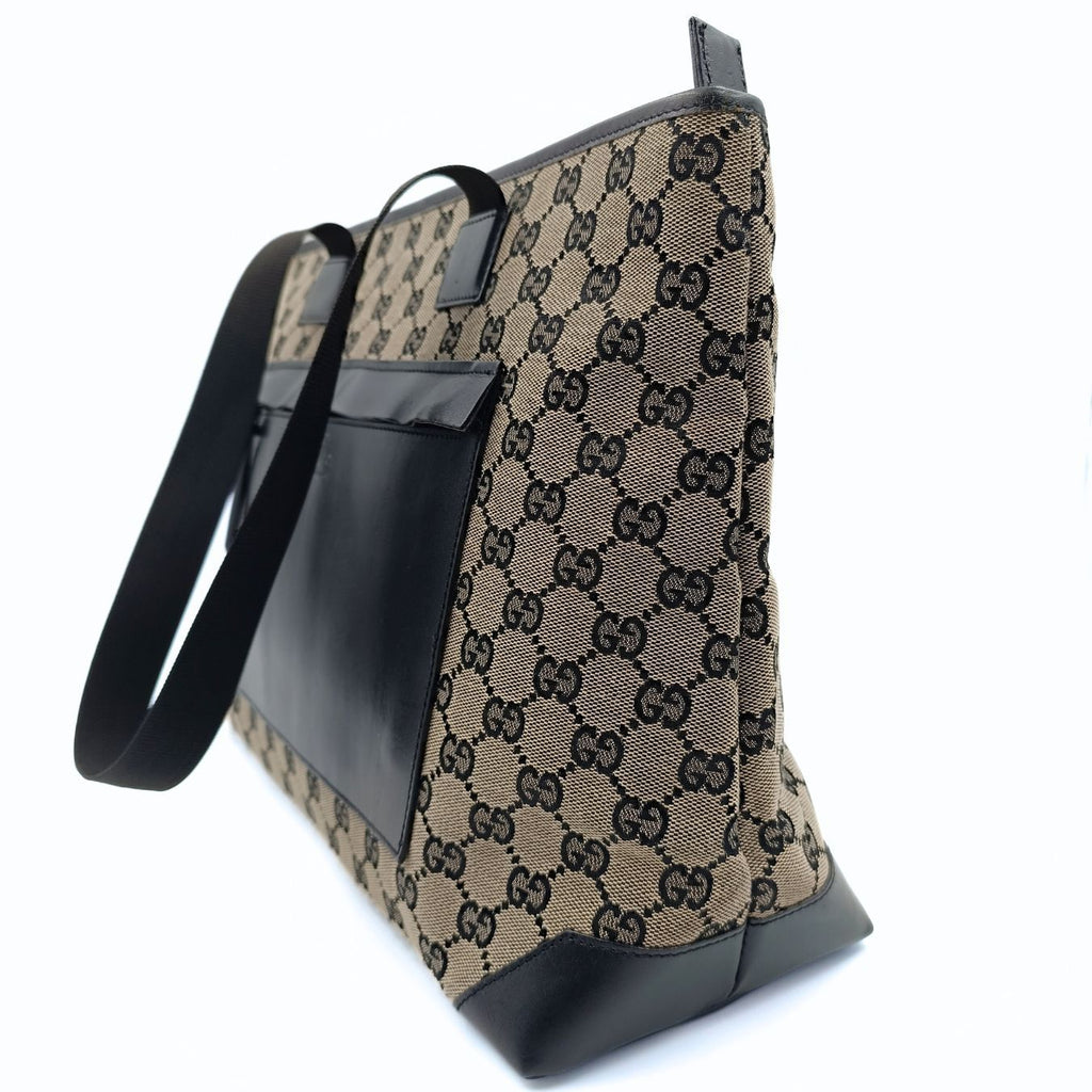 Gucci Gucci GG shoulder shopper bag in canvas and leather - '10s