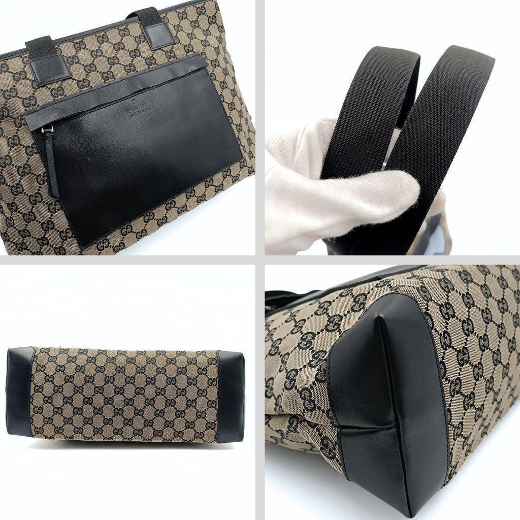 Gucci Gucci GG shoulder shopper bag in canvas and leather - '10s