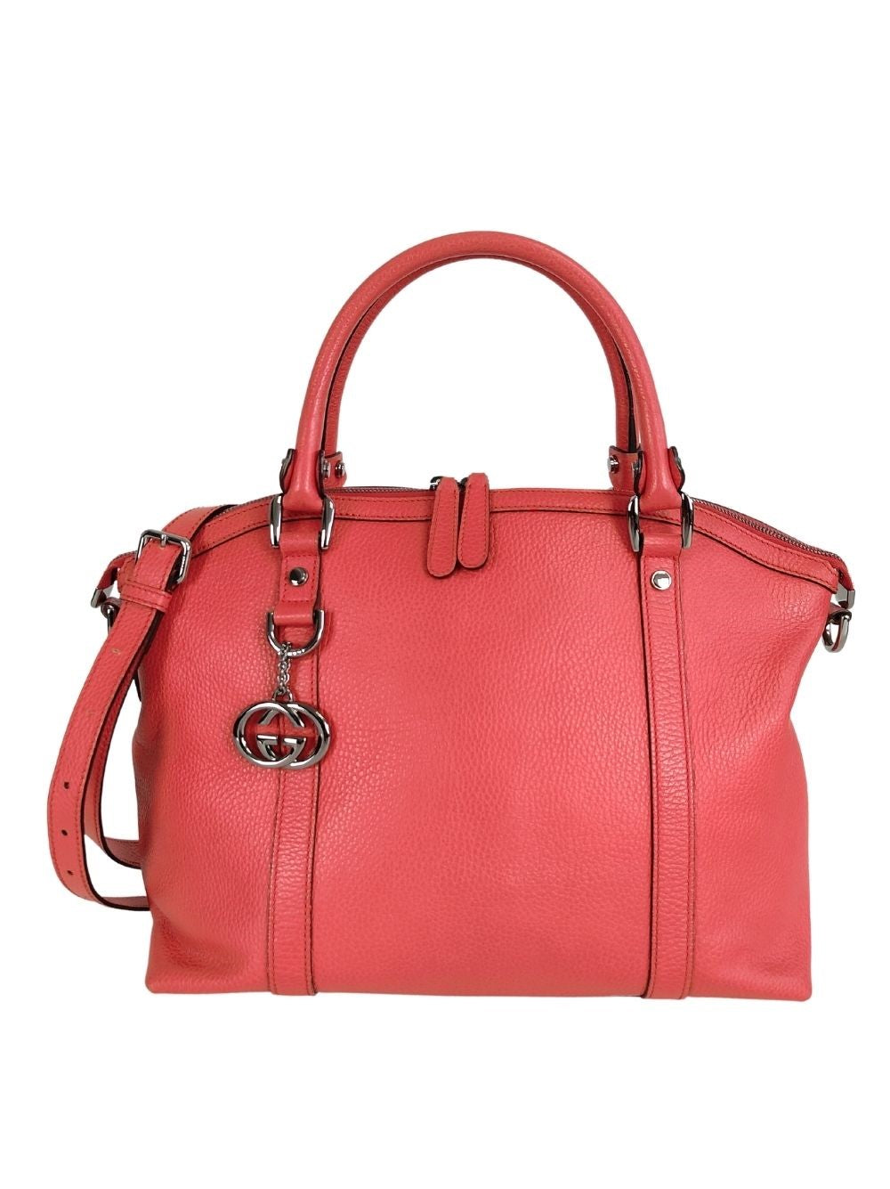 Gucci Gucci shoulder bag in coral red leather - '10s