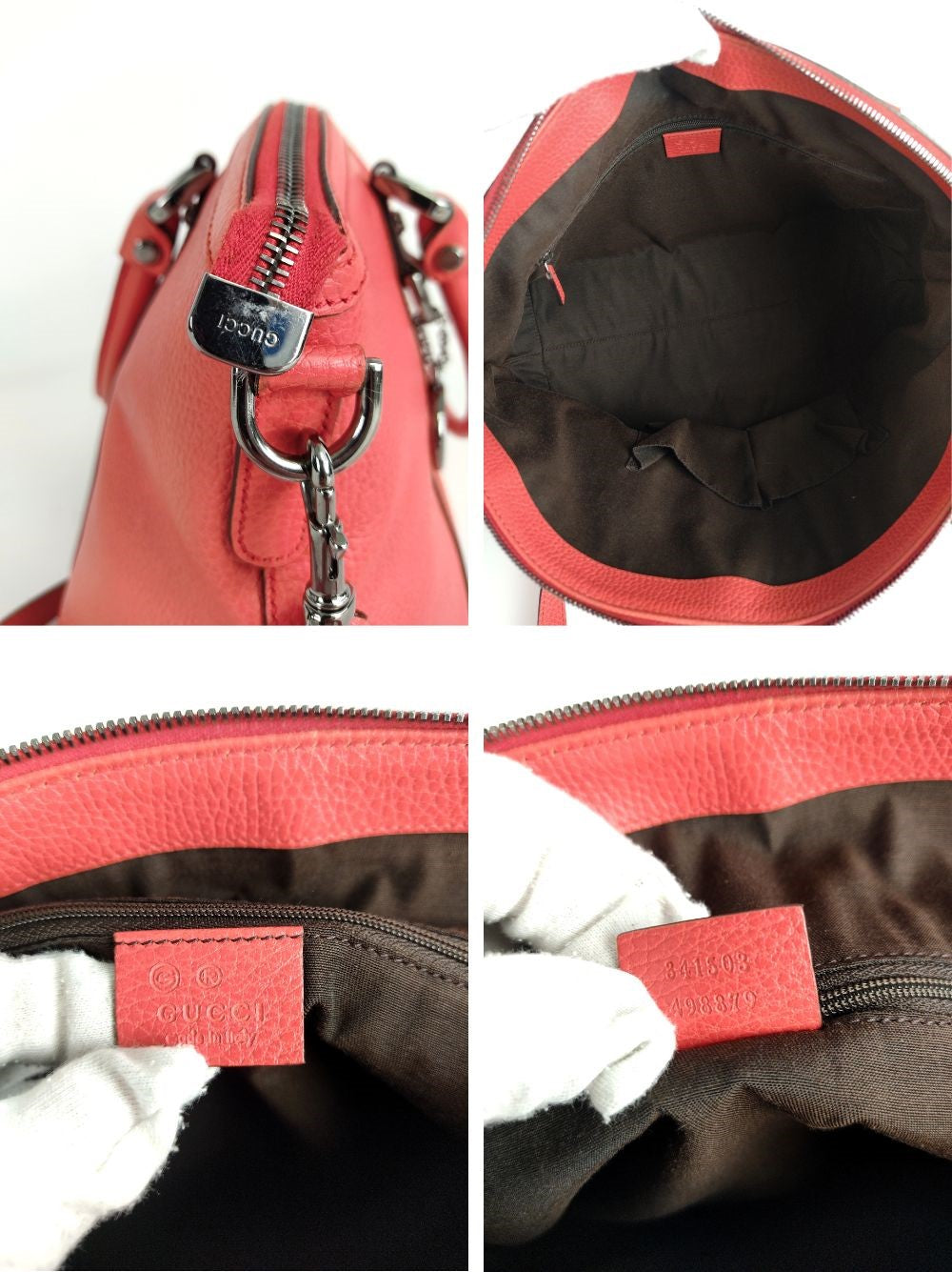 Gucci Gucci shoulder bag in coral red leather - '10s