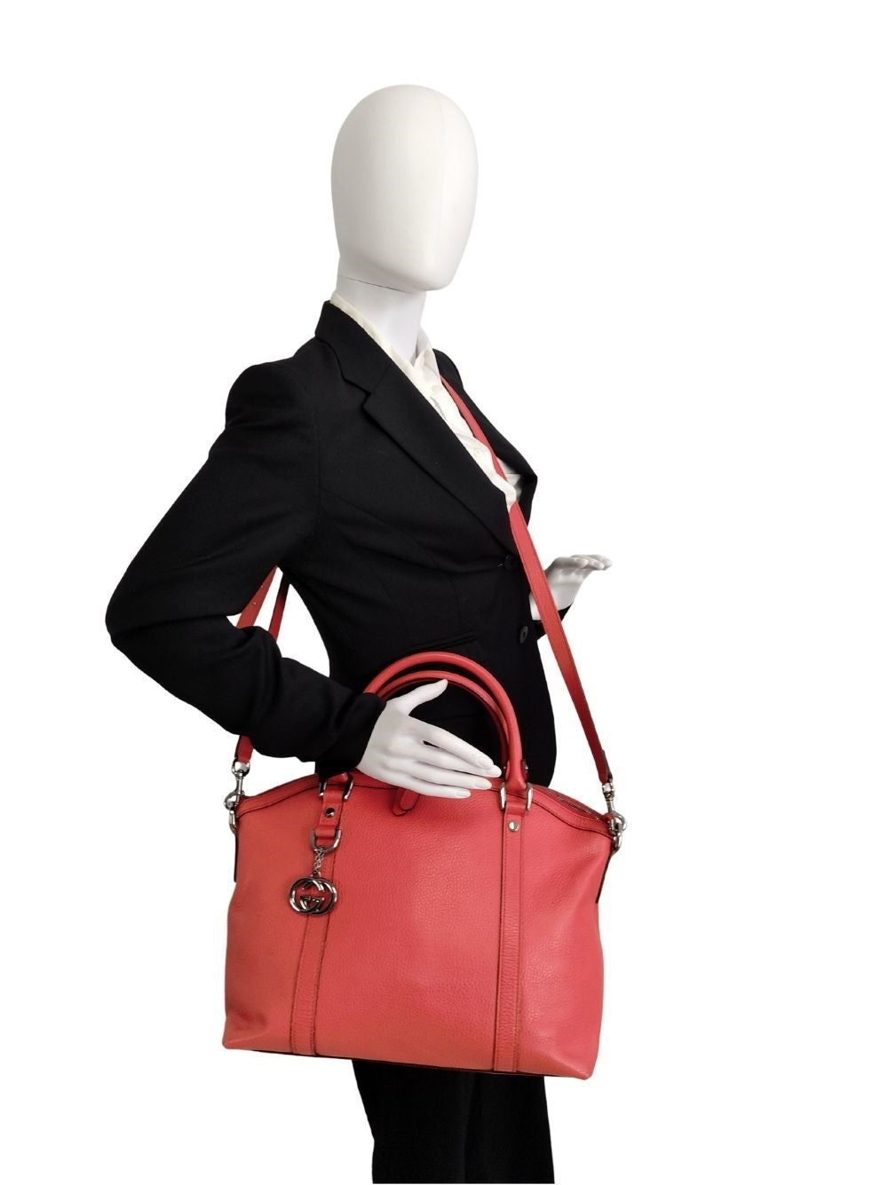 Gucci Gucci shoulder bag in coral red leather - '10s