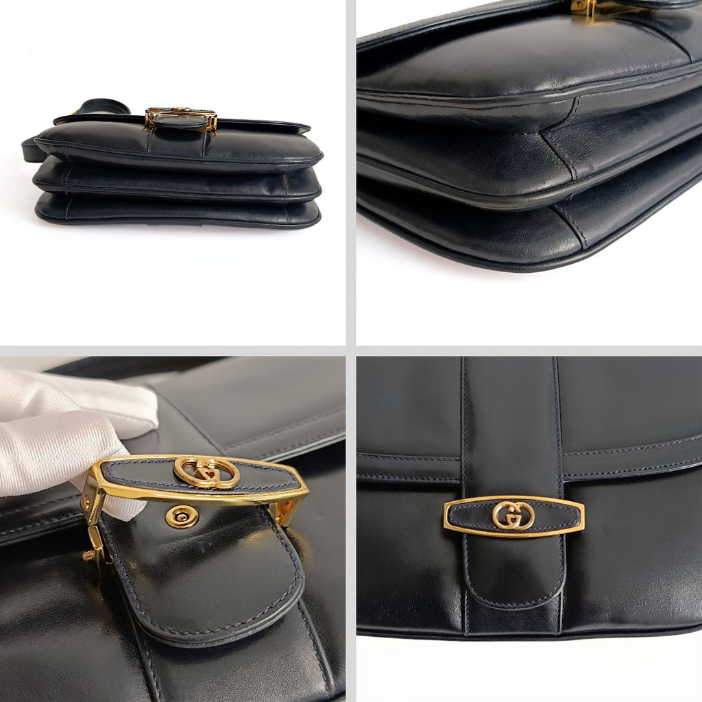 Gucci Gucci vintage blue leather shoulder bag - '10s