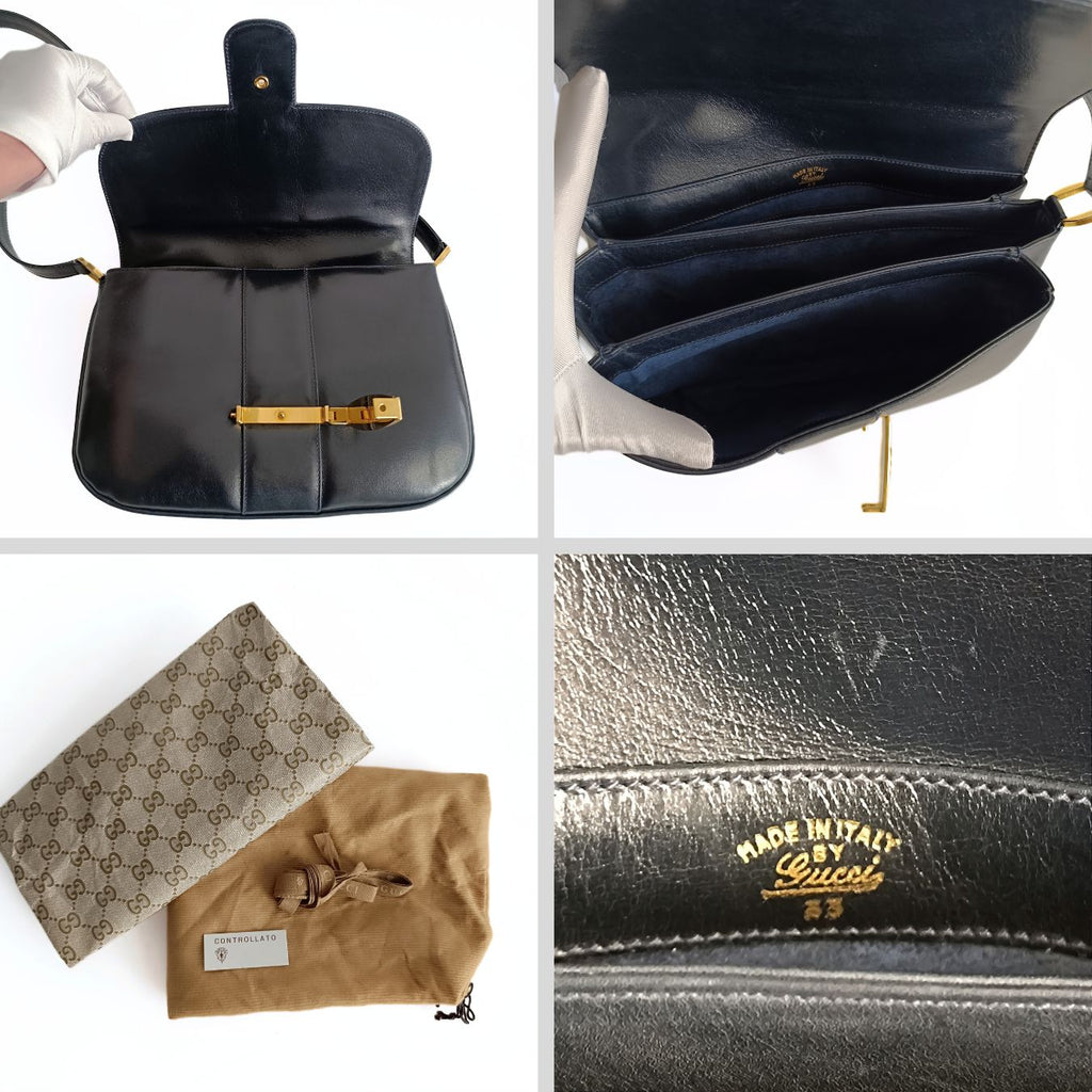 Gucci Gucci vintage blue leather shoulder bag - '10s