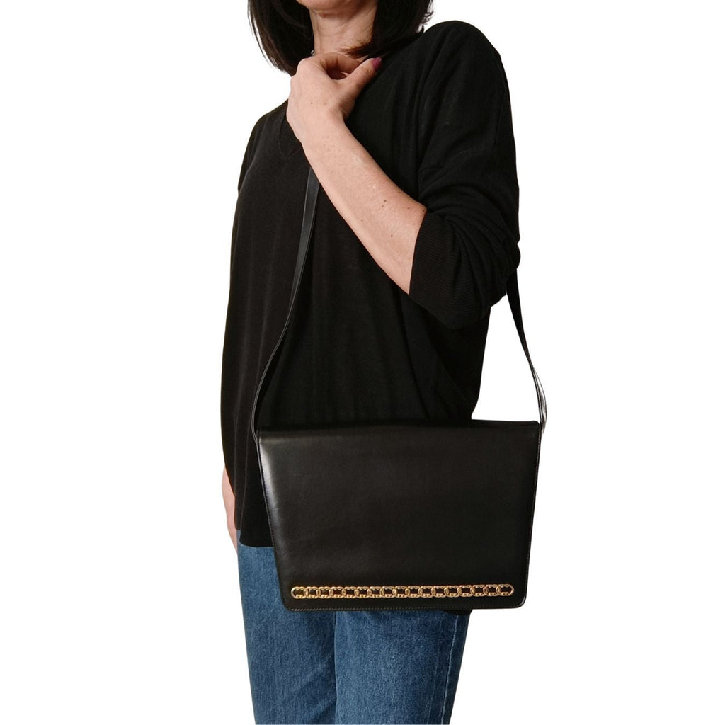 Gucci Gucci vintage black leather shoulder bag - '10s
