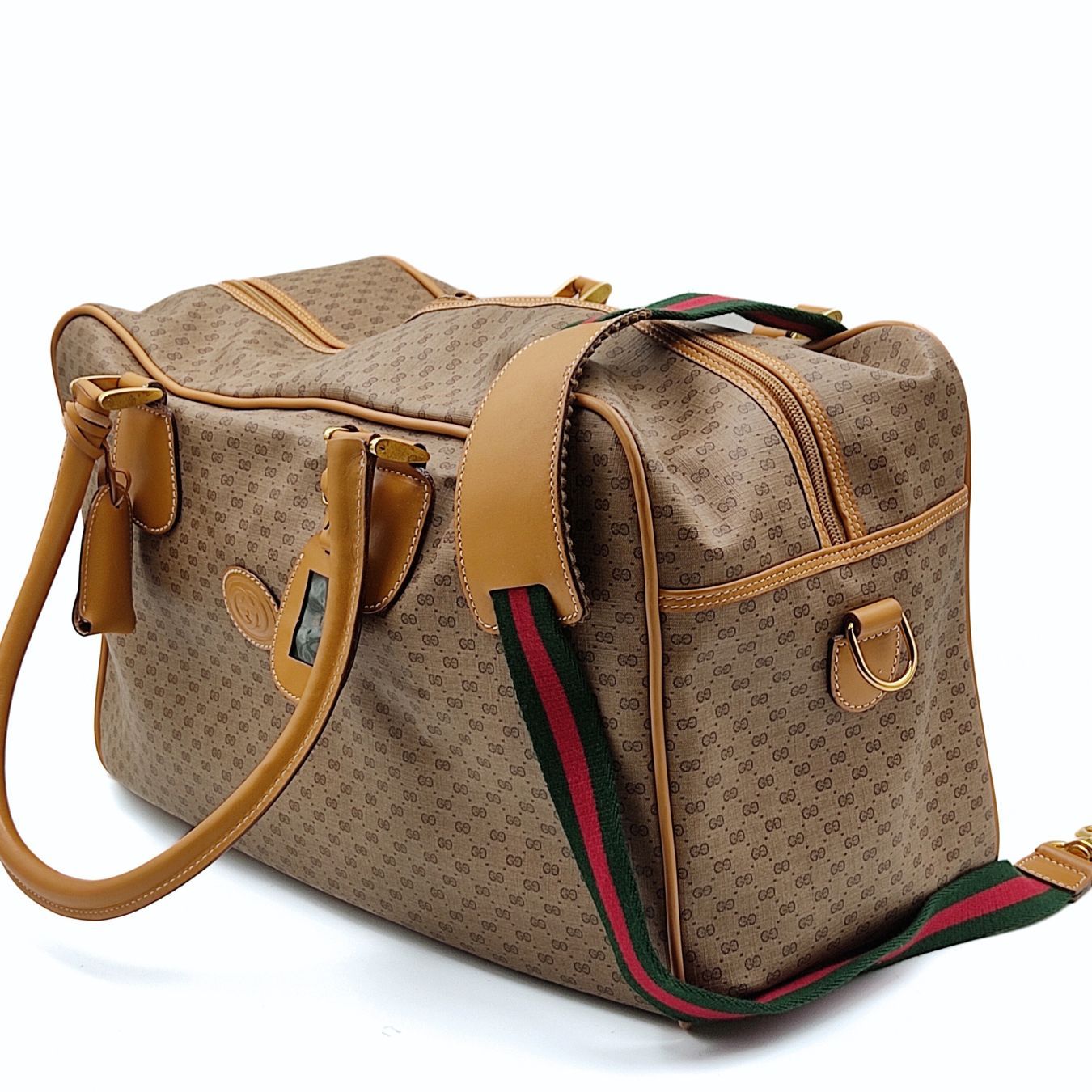 Gucci Gucci vintage monogram Web line travel bag - '10s