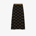 GUCCI GG Jacquard Lamé Wool Skirt