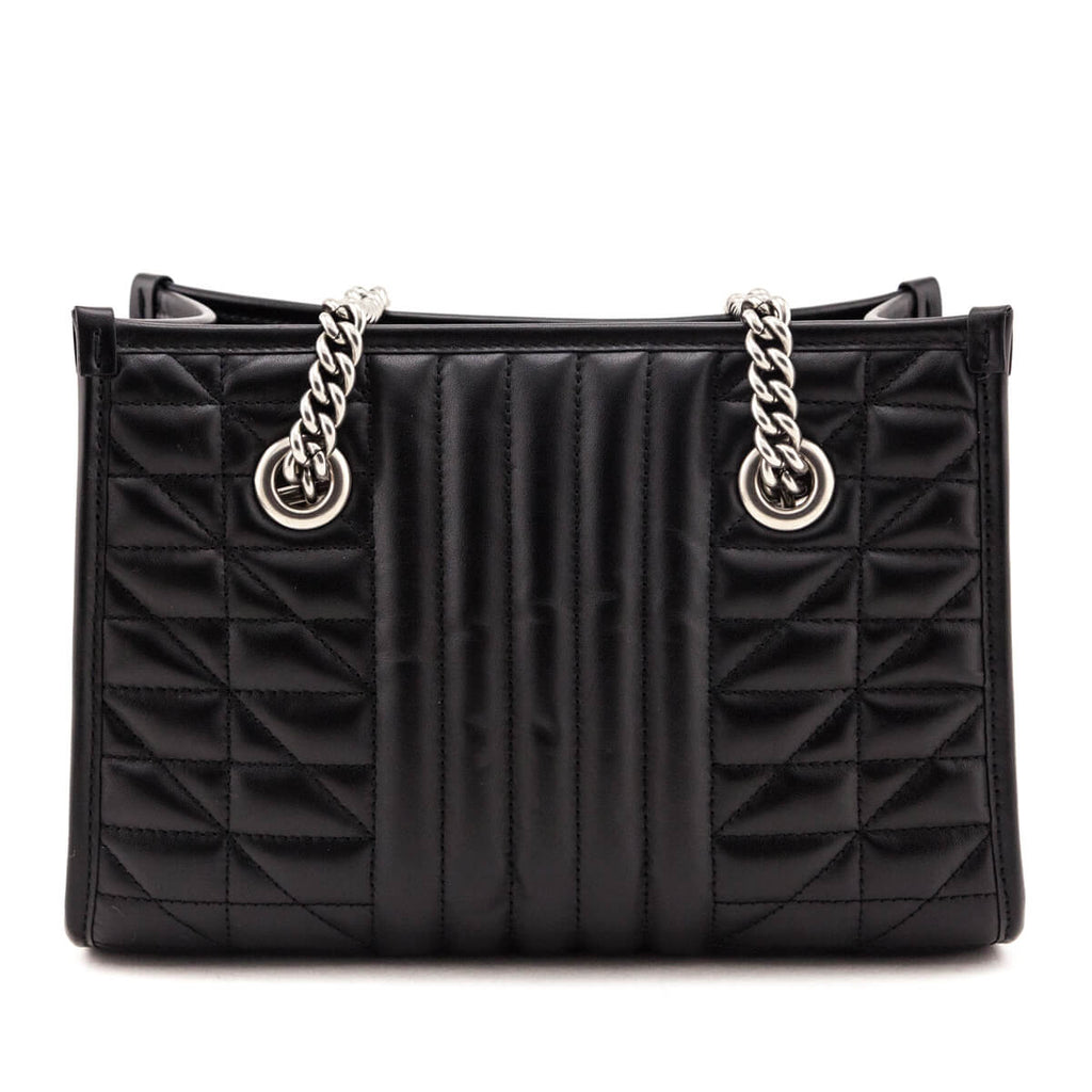 Gucci Black Calfskin Matelasse Aria Small GG Marmont Shoulder Tote