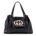 Gucci Black Dialux Coated Fabric Britt Tote