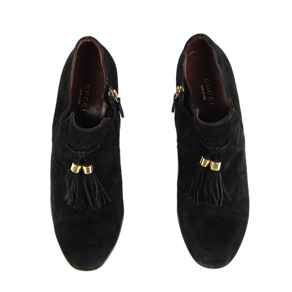 Gucci Black Suede Tassel Loafer Pumps Size Size US 10 | EU 40