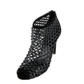 Gucci Black Suede & Leather Caged Peep Toe Booties Size US 10 | EU 40