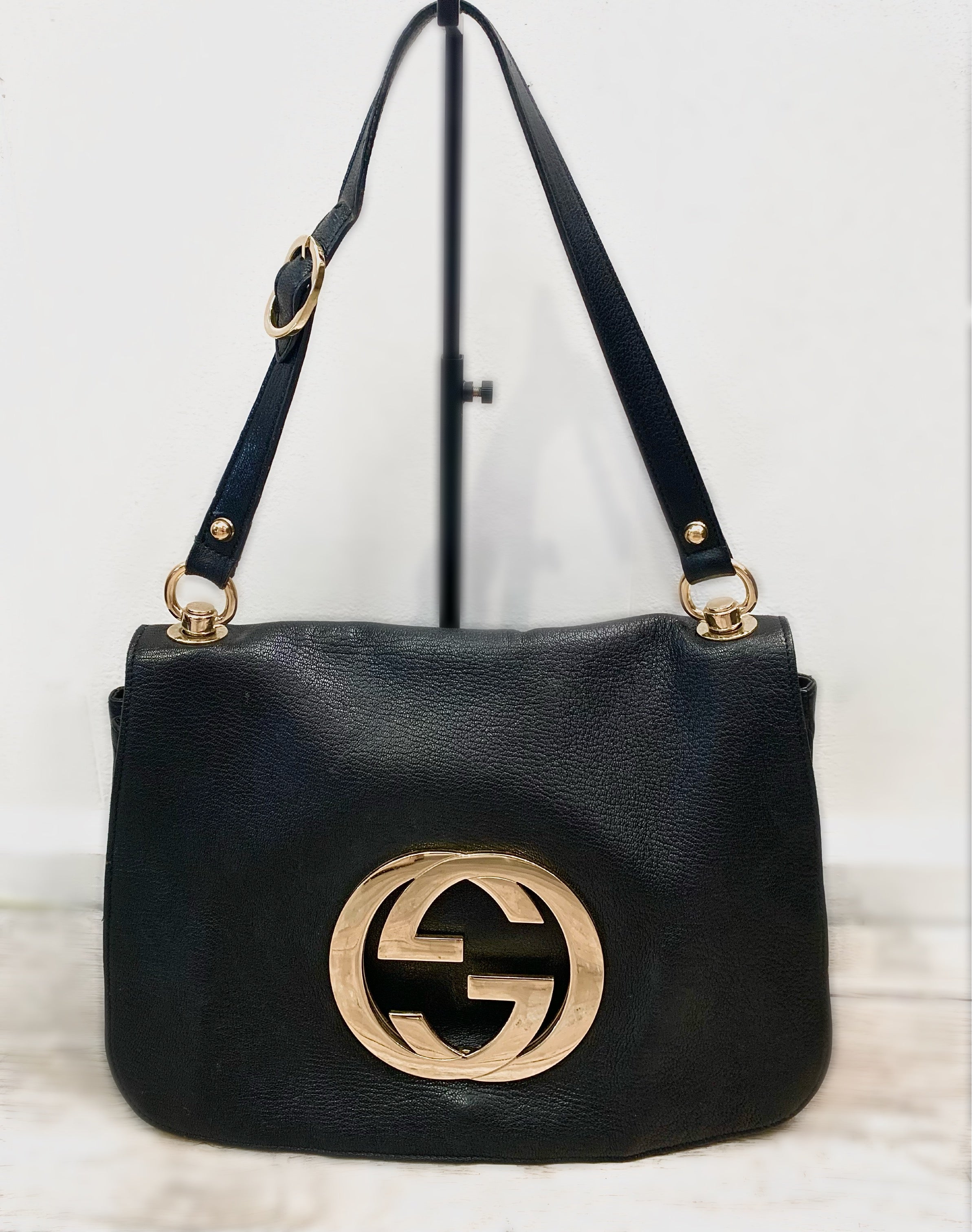 GUCCI BLONDIE LEATHER FLAP SHOULDER BAG
