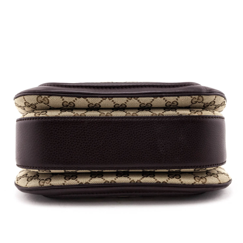 Gucci Brown GG Monogram Medium Bamboo Top Handle Bag