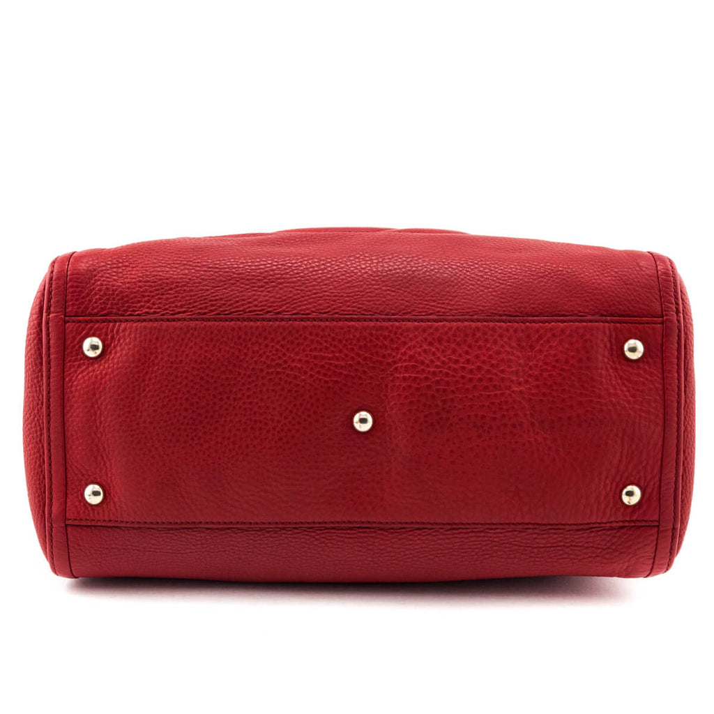 Gucci Red Grained Calfskin Medium Soho Tote