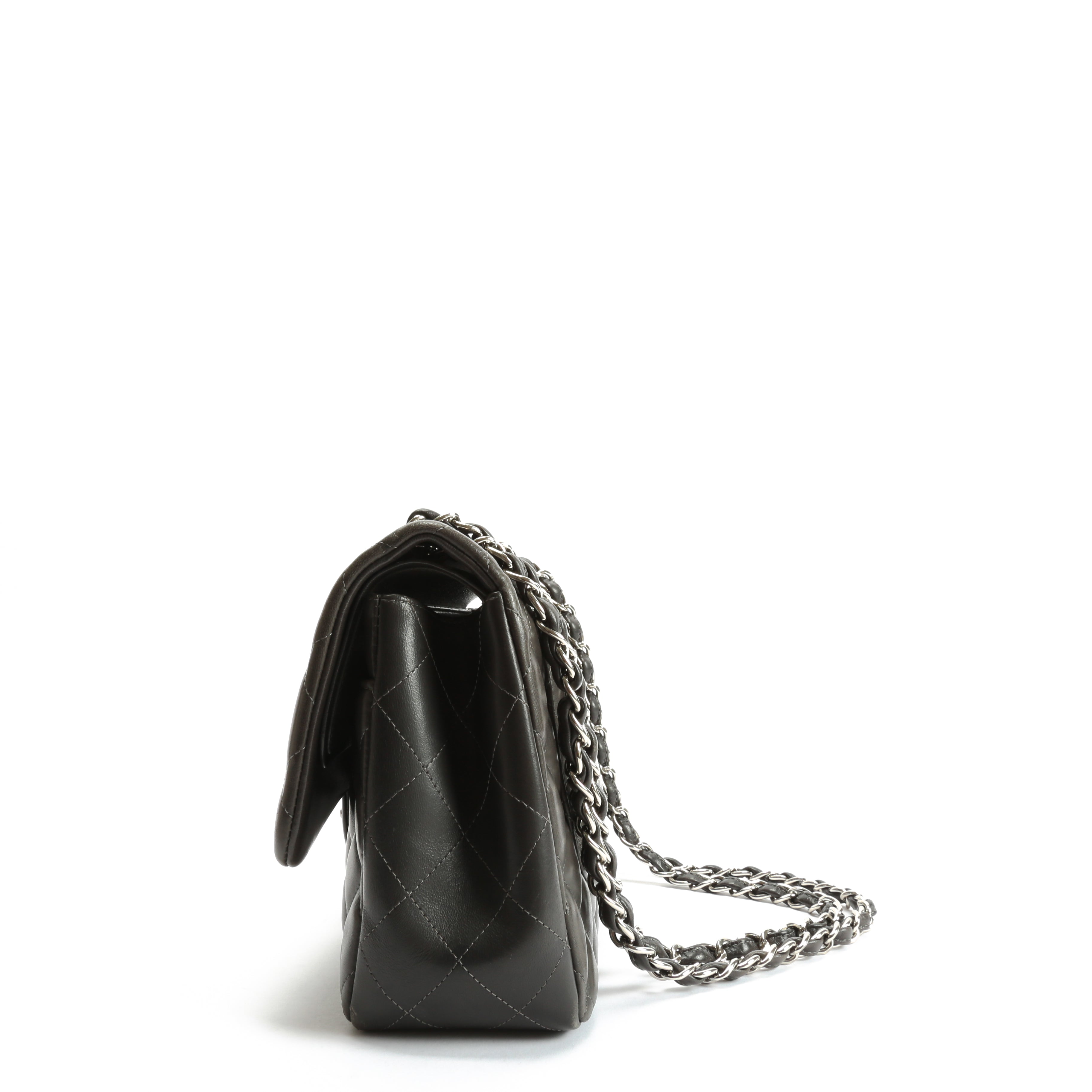 CHANEL Classic Jumbo Double Flap Lambskin- Grey