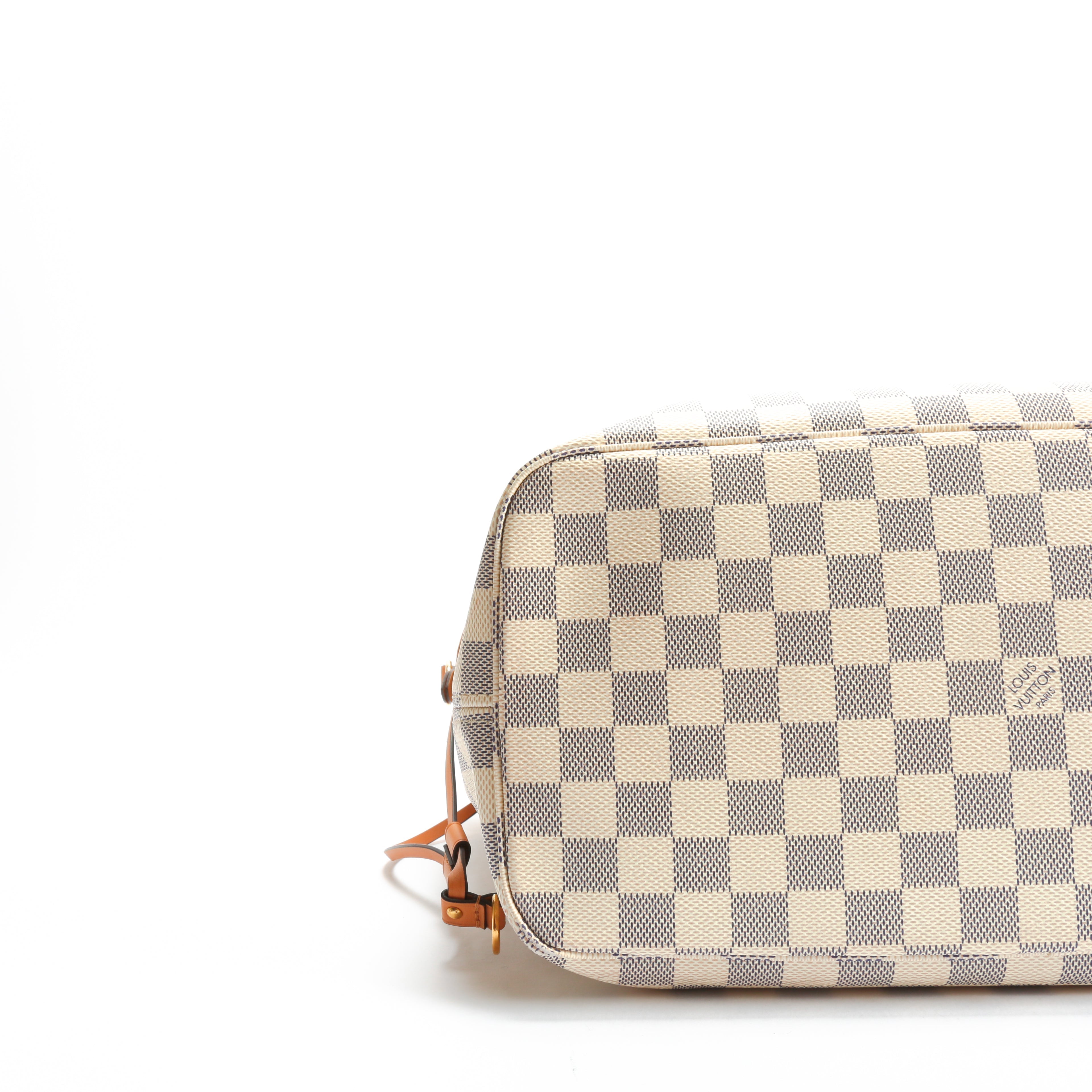 LOUIS VUITTON Neverfull MM Damier Azur Braided w/Pouch