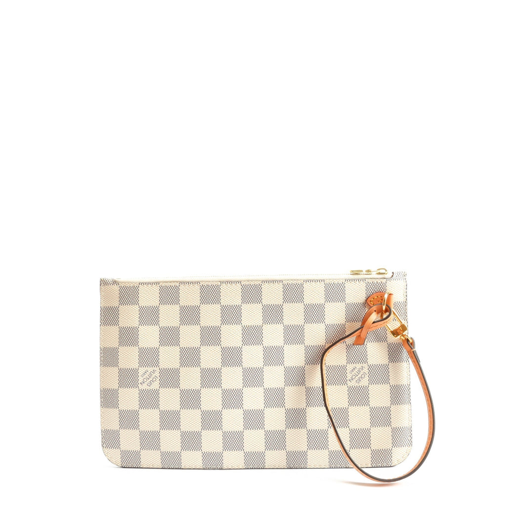 LOUIS VUITTON Neverfull MM Damier Azur Braided w/Pouch