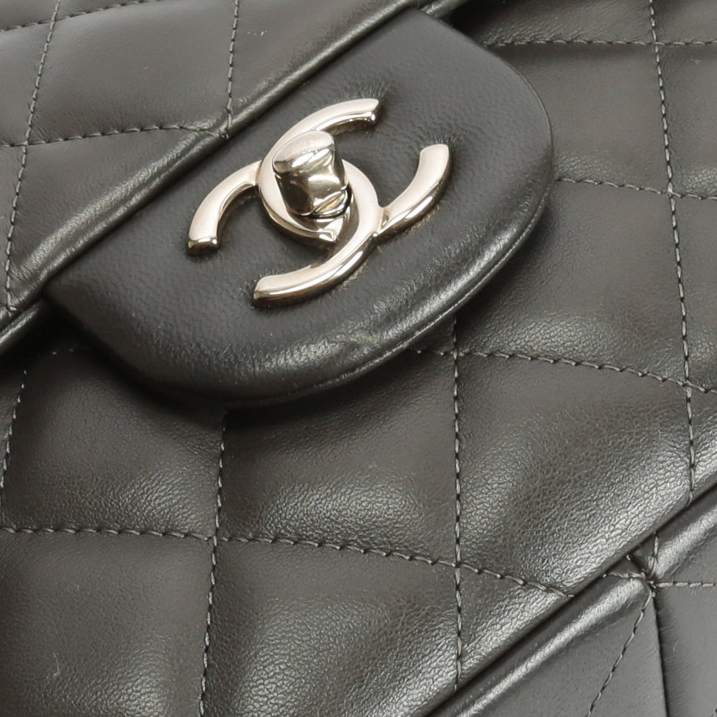 CHANEL Classic Jumbo Double Flap Lambskin- Grey