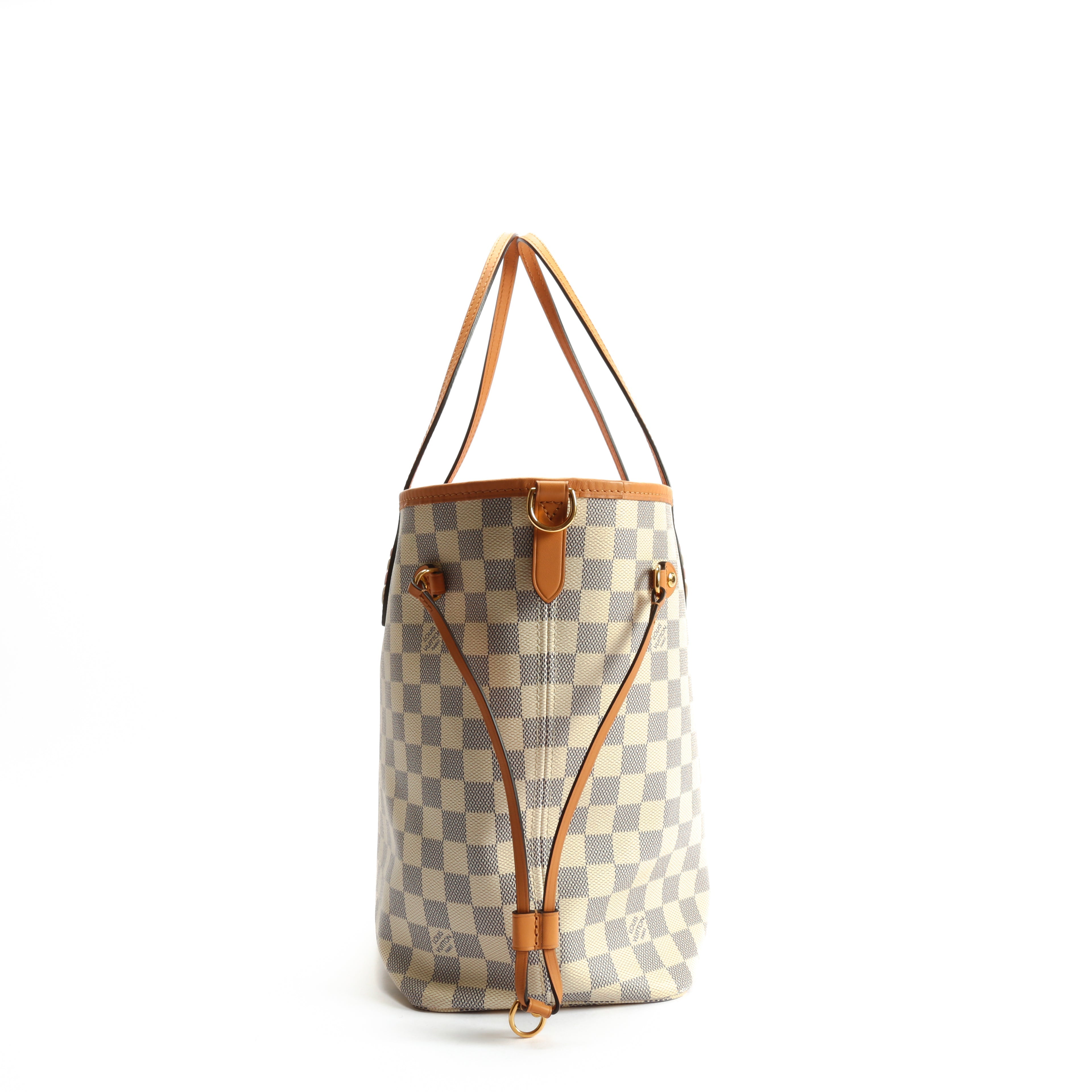 LOUIS VUITTON Neverfull MM Damier Azur Braided w/Pouch