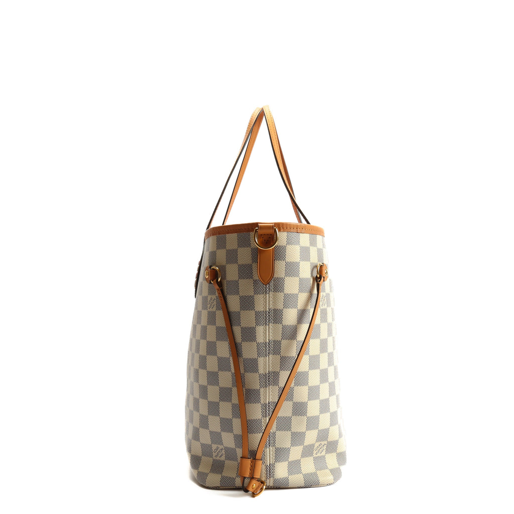 LOUIS VUITTON Neverfull MM Damier Azur Braided w/Pouch