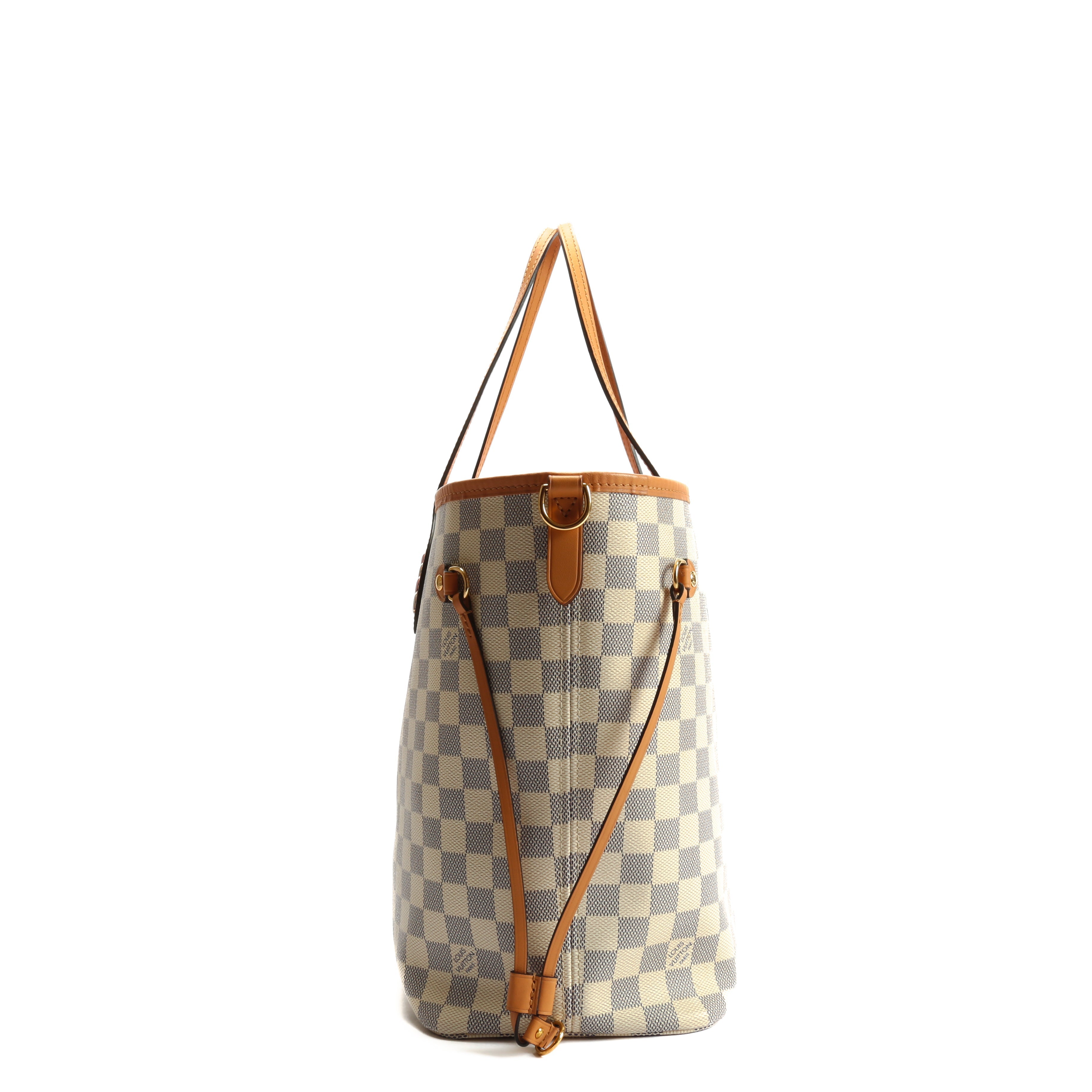 LOUIS VUITTON Neverfull MM Damier Azur Braided w/Pouch